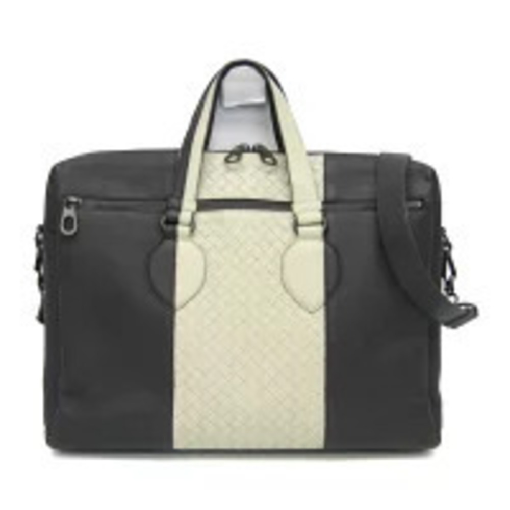 Bottega Veneta Intrecciato Leather Handbag Shoulder Bag Cream Gray